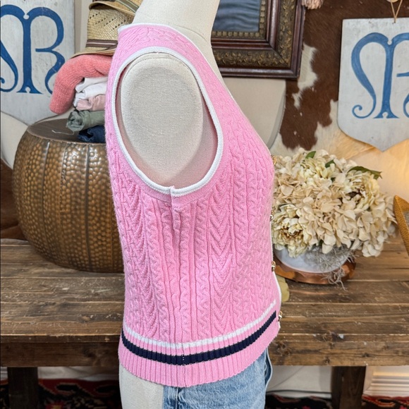 English Factory Preppy Cable Knit Sweater Vest - Picture 4 of 6